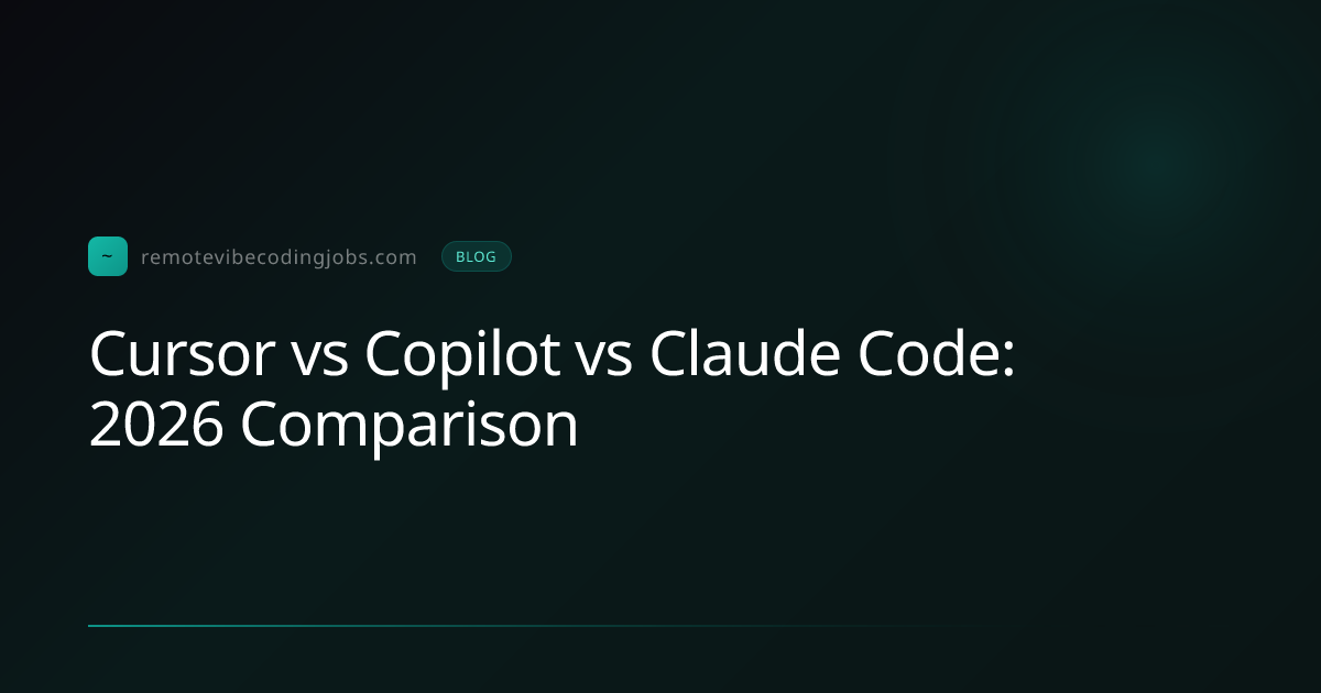 Cursor vs Copilot vs Claude Code: 2026 Comparison | Remote Vibe Coding Jobs