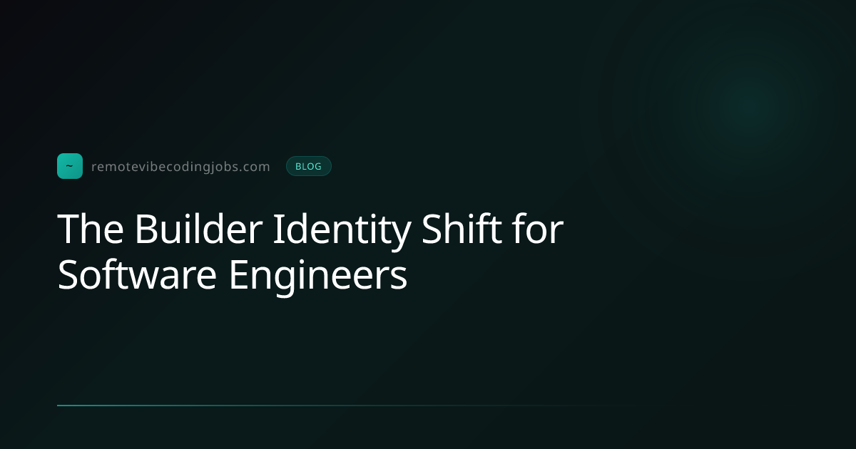 The Builder Identity Shift for Software Engineers | Remote Vibe Coding Jobs