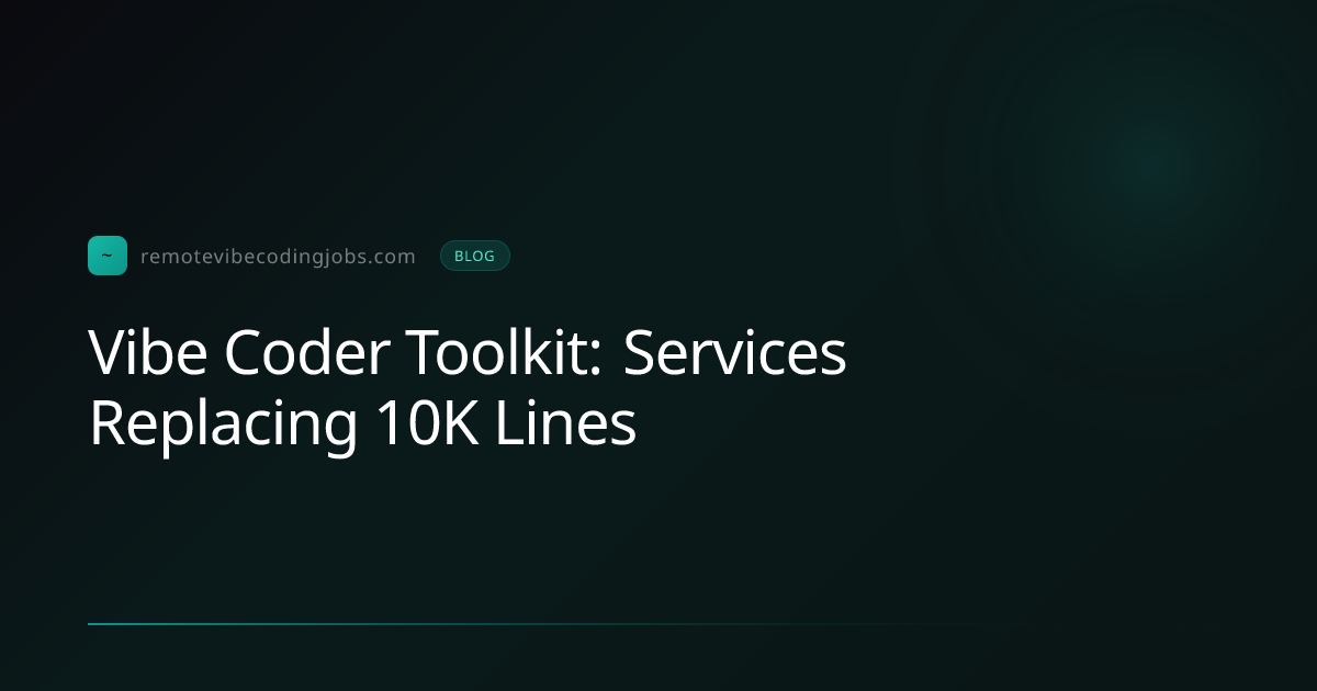 Vibe Coder Toolkit: Services Replacing 10K Lines | Remote Vibe Coding Jobs