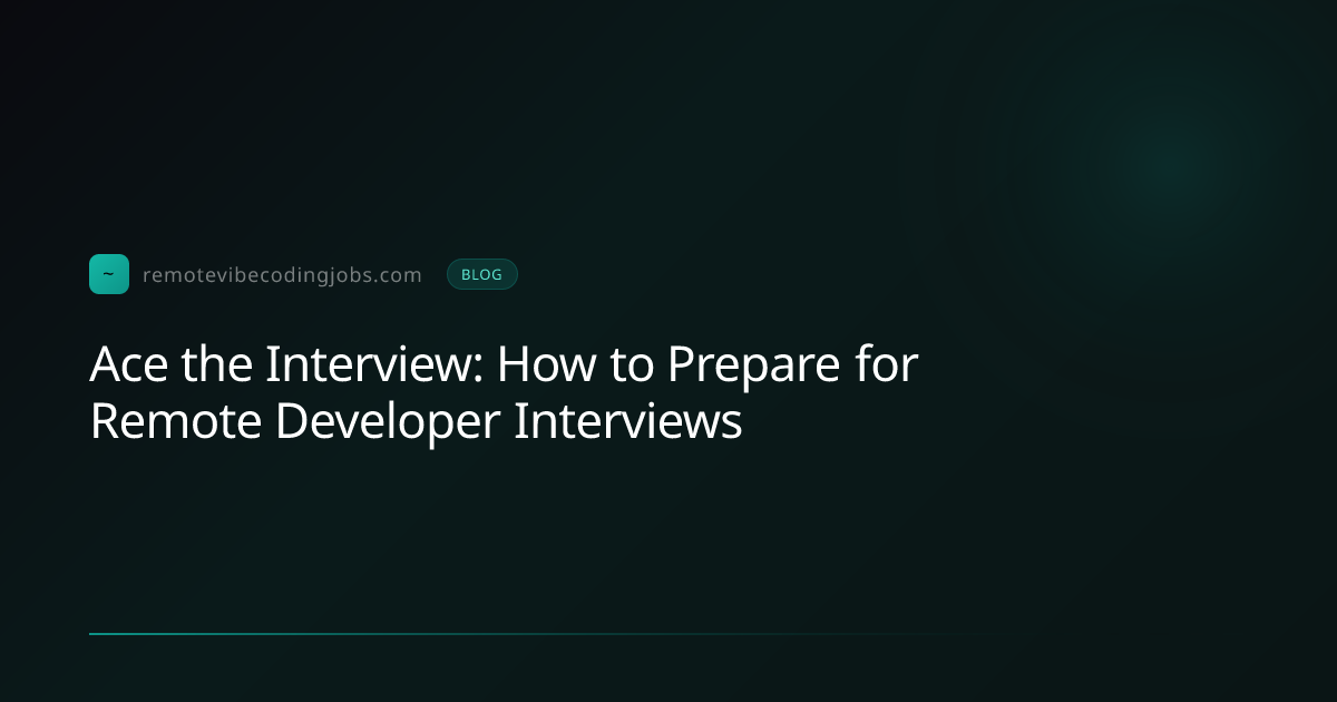 Ace the Interview: How to Prepare for Remote Developer In... | Remote ...
